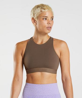 Gymshark 315 Performance High Neck Sport Bh Dam Bruna Bruna | SE 2989CTV